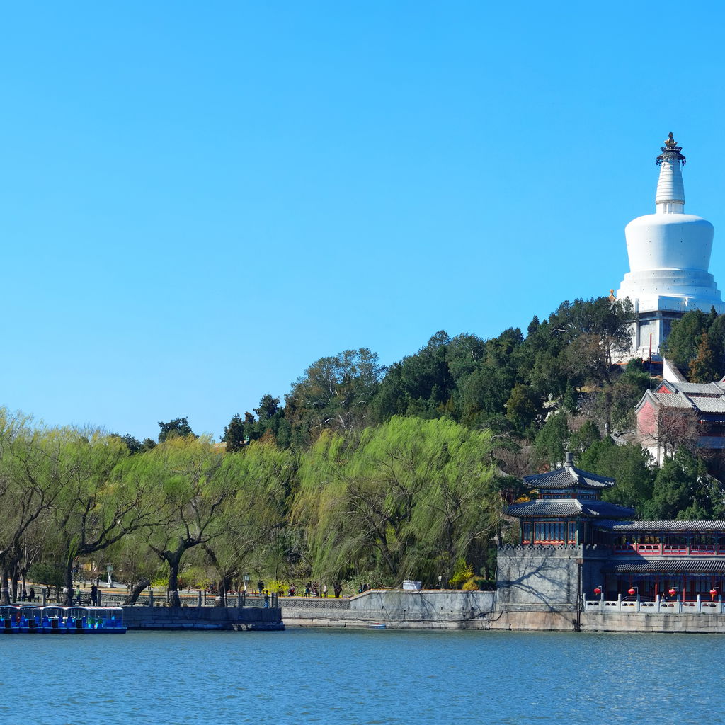 Belhai park panorama Beijing China