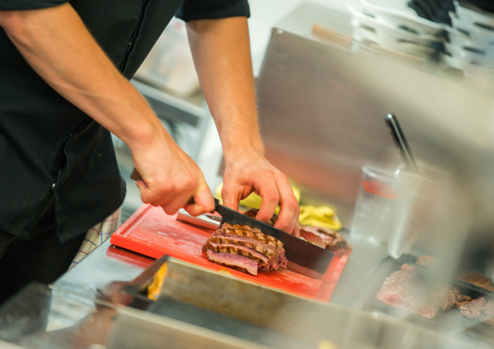 Cook cuts in the kitchen