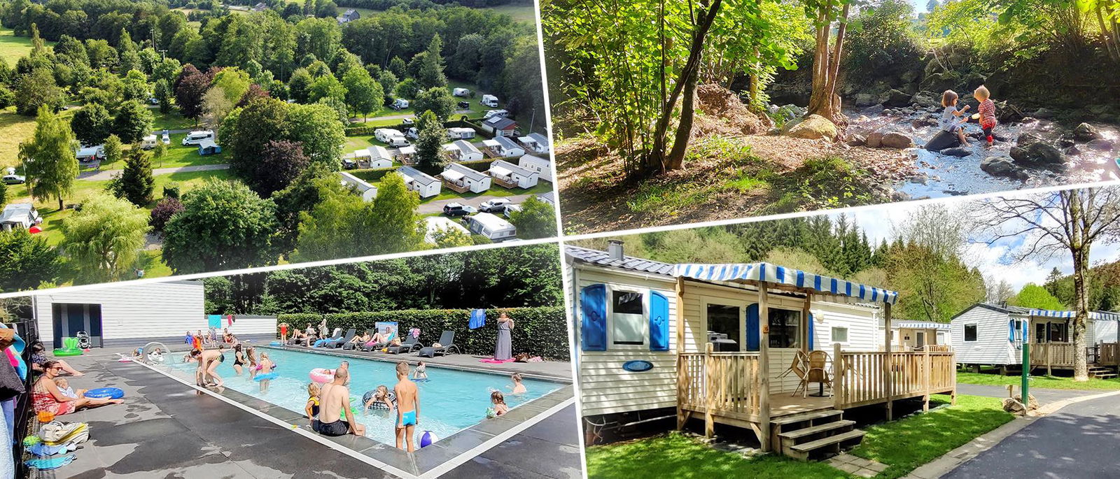 Collage vom Camping in den belgischen Ardennen