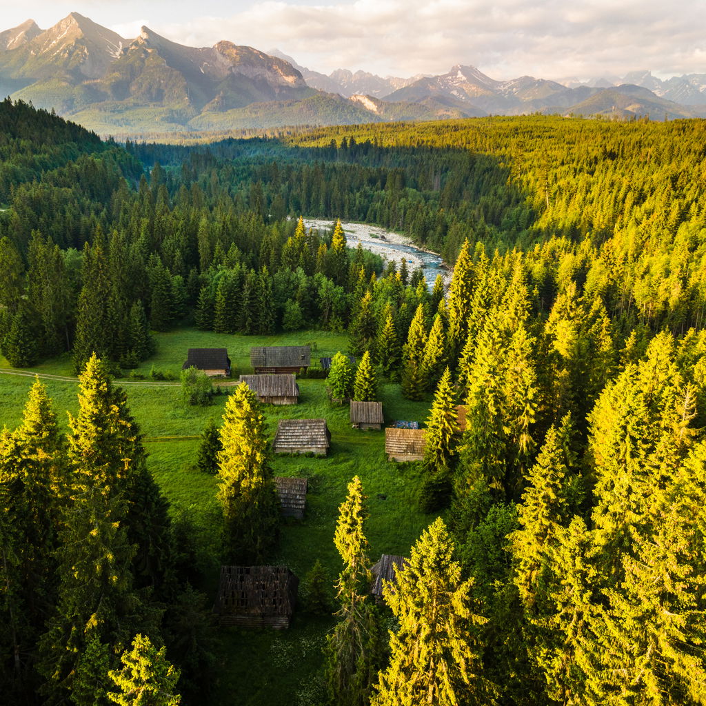 Wooden cabins in Poland