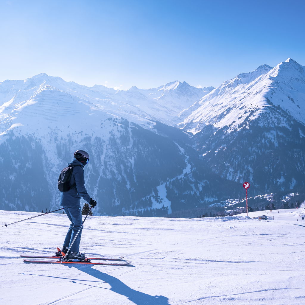 Skier on a skiing slope
