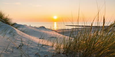 Sunset on a beach in the Wadden Islands