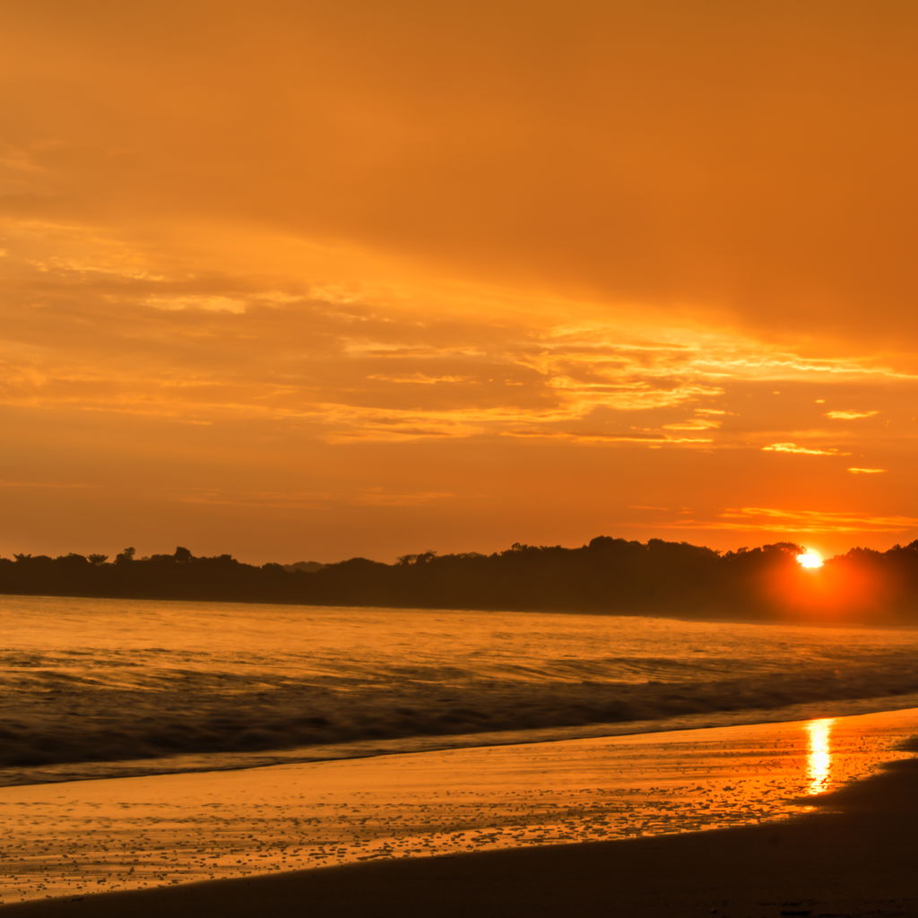 scenic view sea against sky sunset