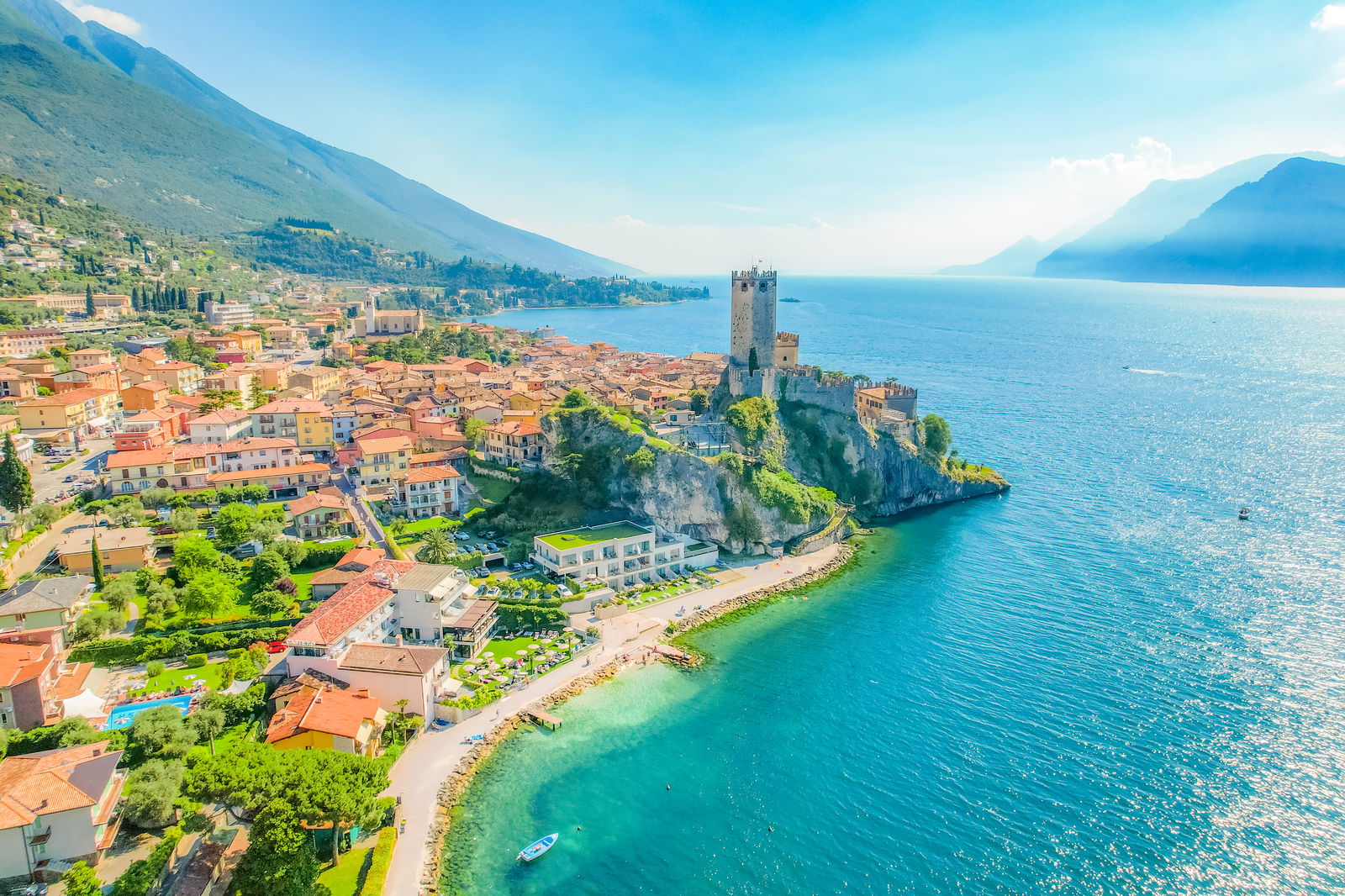 View scaliger castle malcesine lake Italy