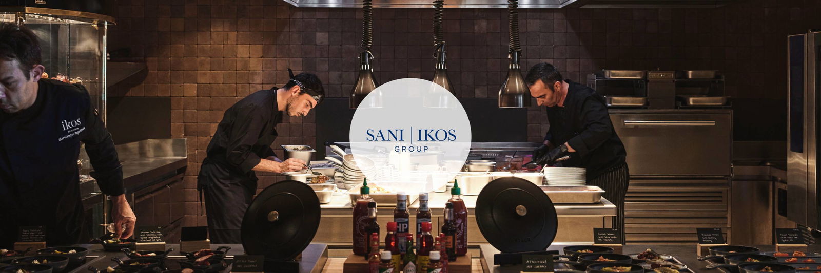 Chefs in luxury kitchen of a resort