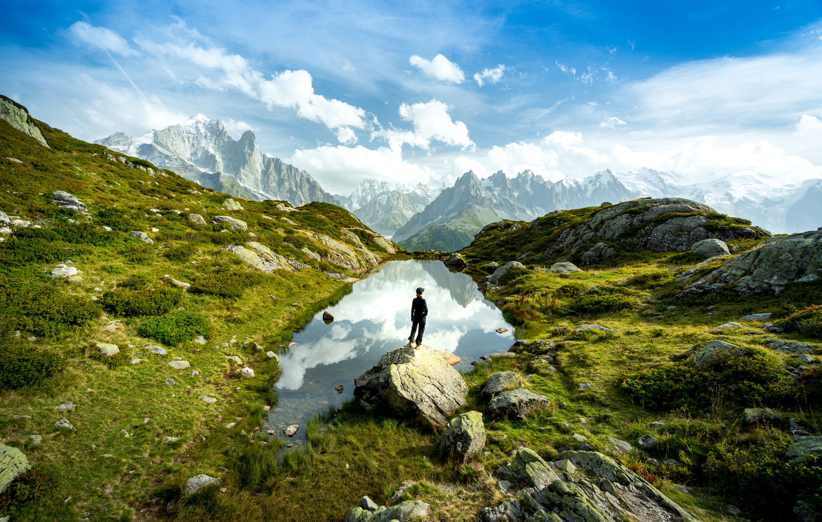 Person watching at the French Alps