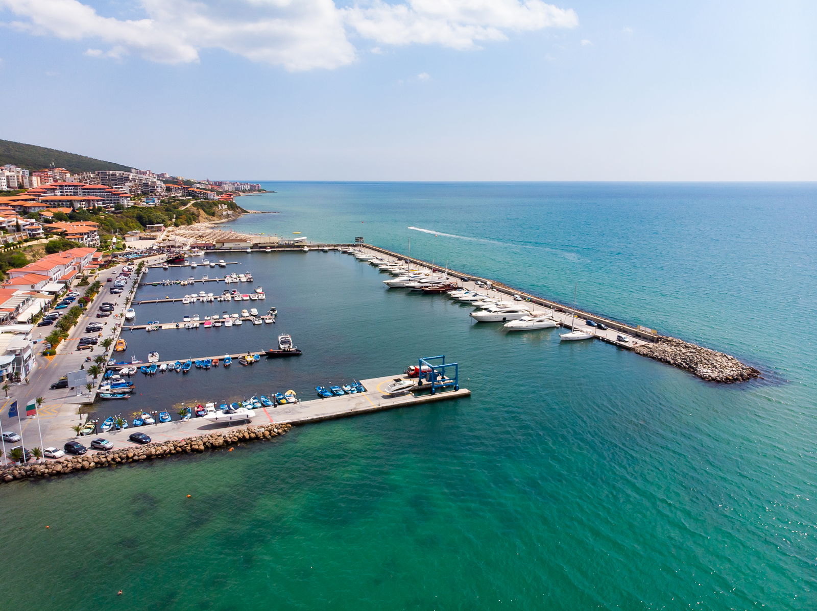 Panoramic view sea port bulgaria