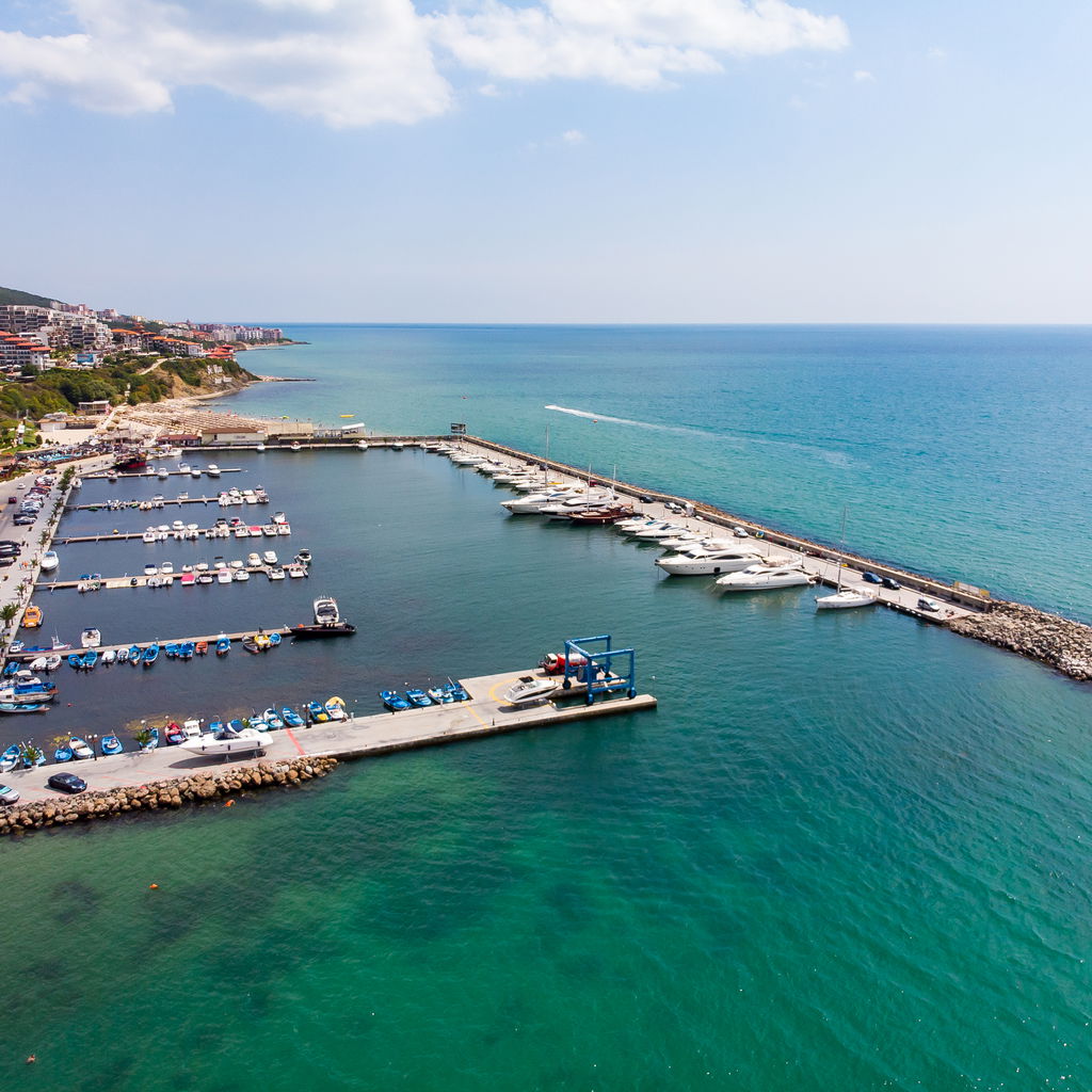 Panoramic view sea port bulgaria