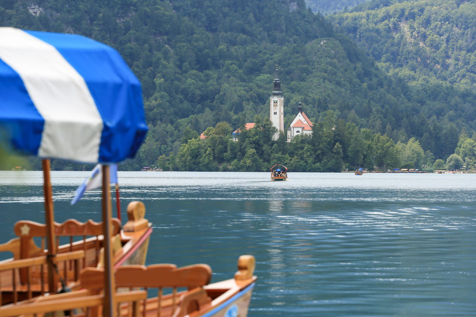 Bled lake slovenia sunny summer day