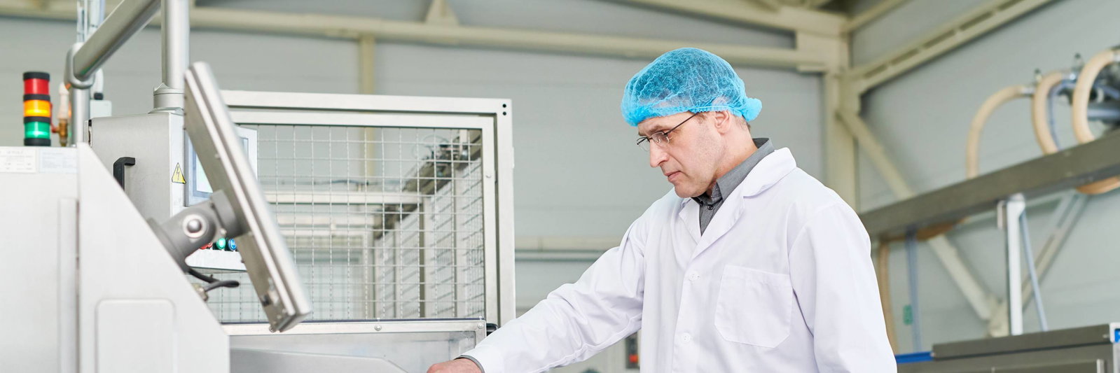 Machine operator in a factory