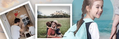 Collage aus Au-pair-Bildern