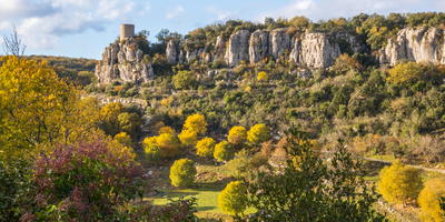 Landschap met rotsen in de Ardeche