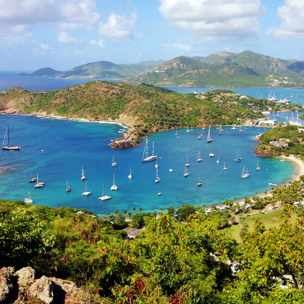 High angle view bay against sky