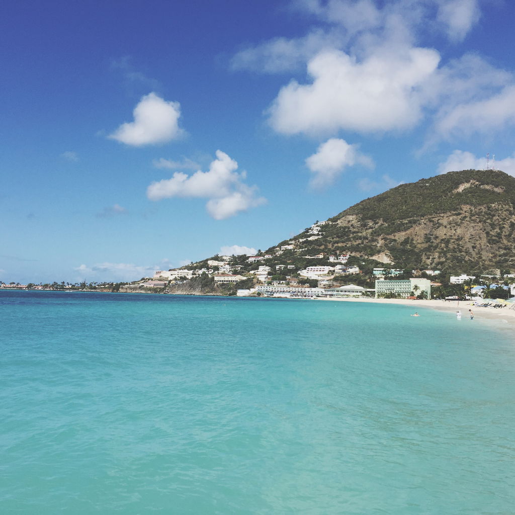 Scenic view sea against blue sky
