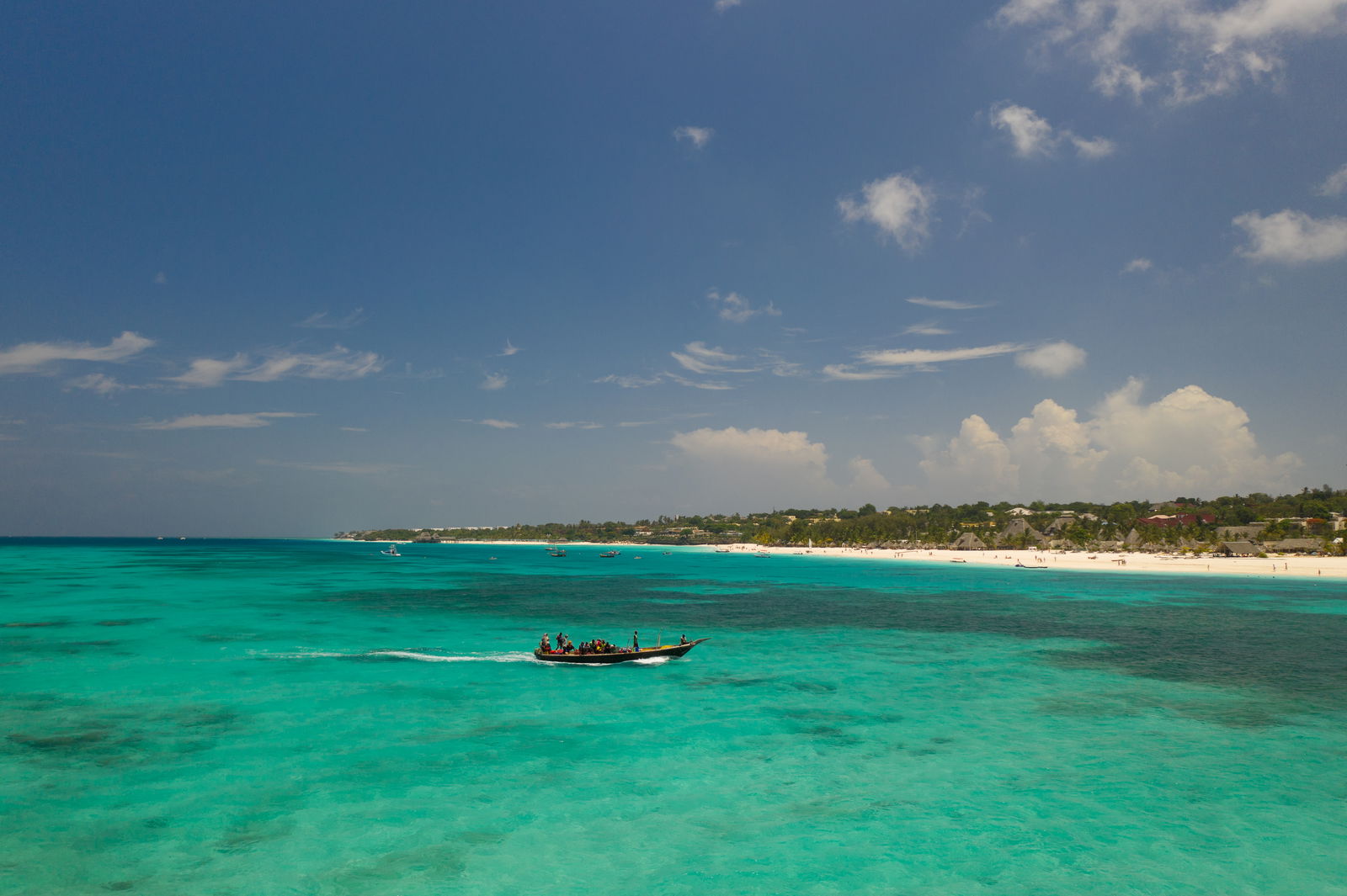 aerial shot coastline zanzibar tanzania