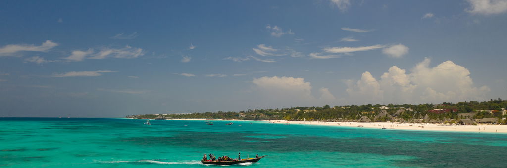 aerial shot coastline zanzibar tanzania