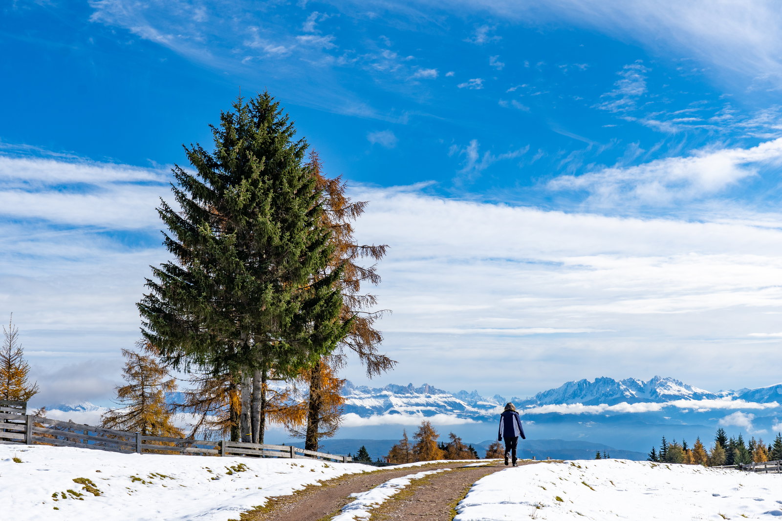 Weg in berglandschap op een Winterse dag