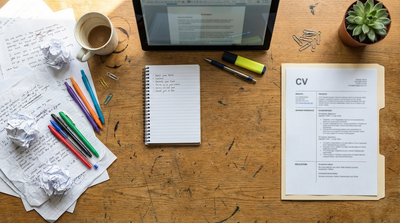 CV writing process from brainstorming to finished document