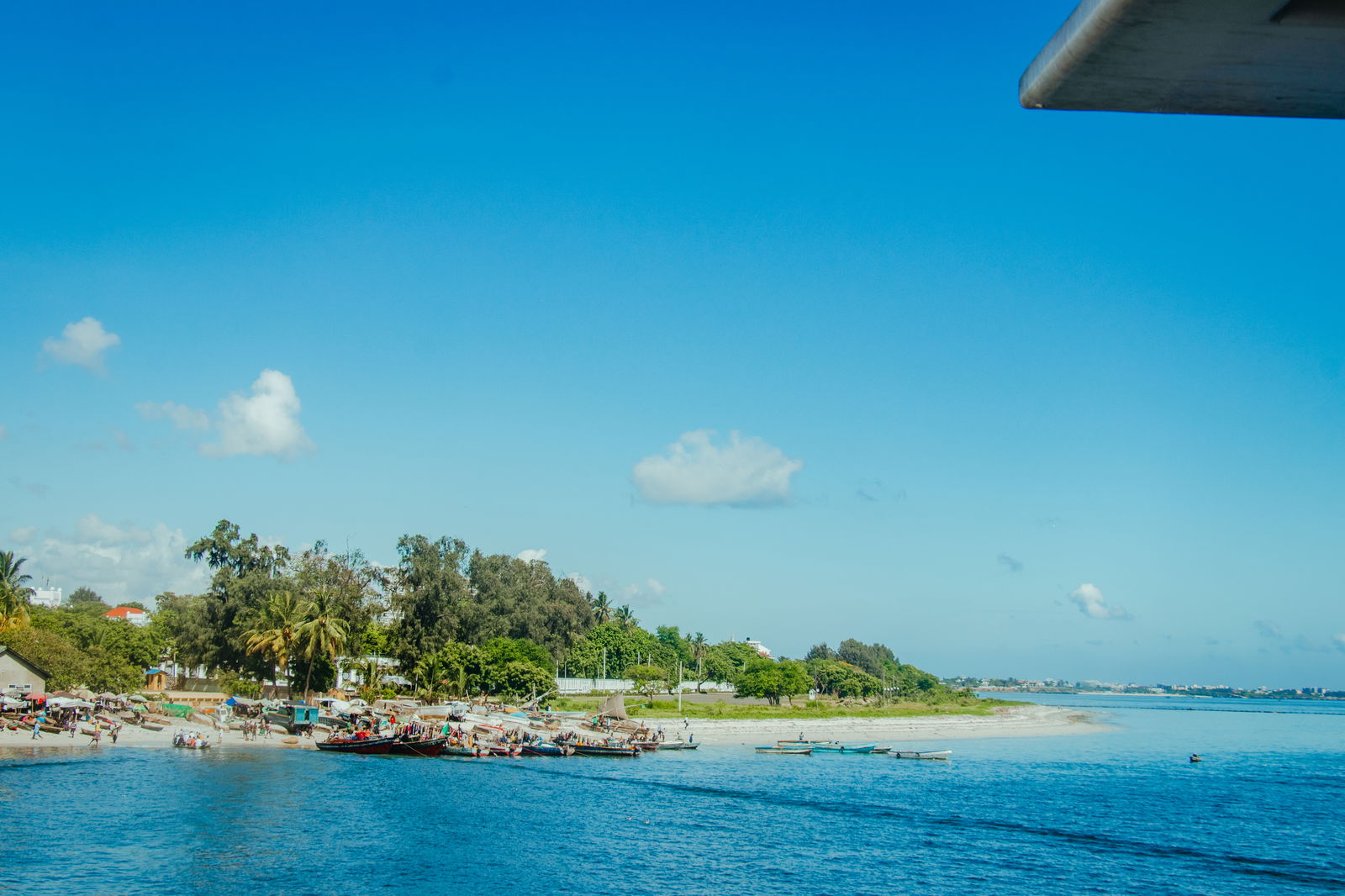 Fish market on sunny day in tanzania