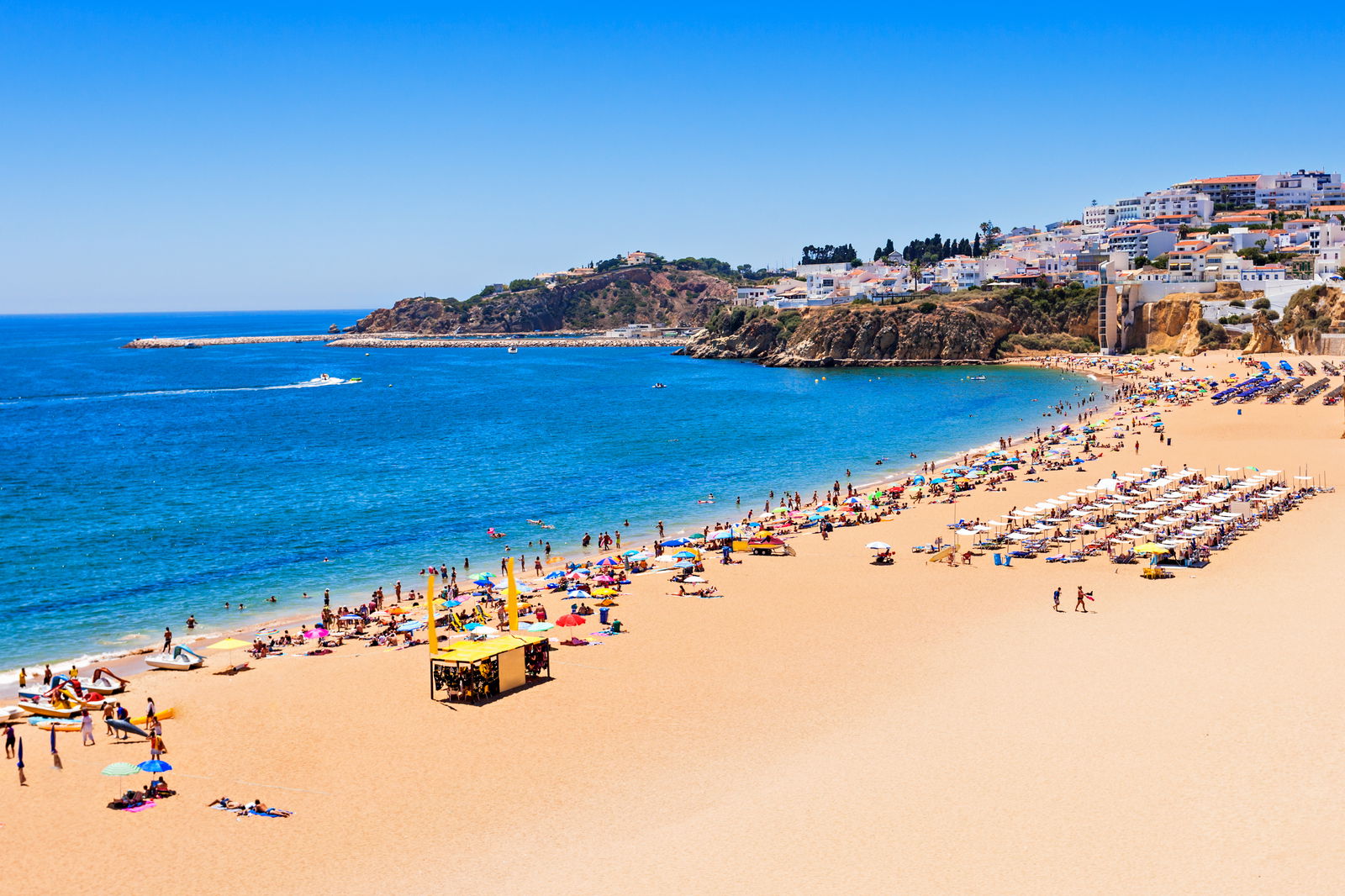 Beach in Albufeira on a summer day