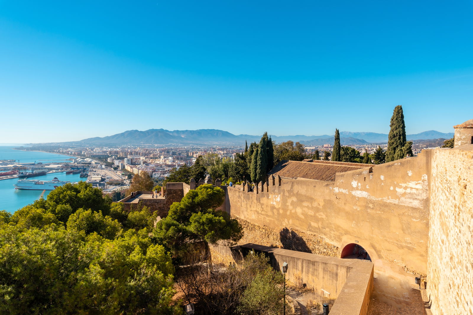 Views city from castillo de gibralfaro malaga