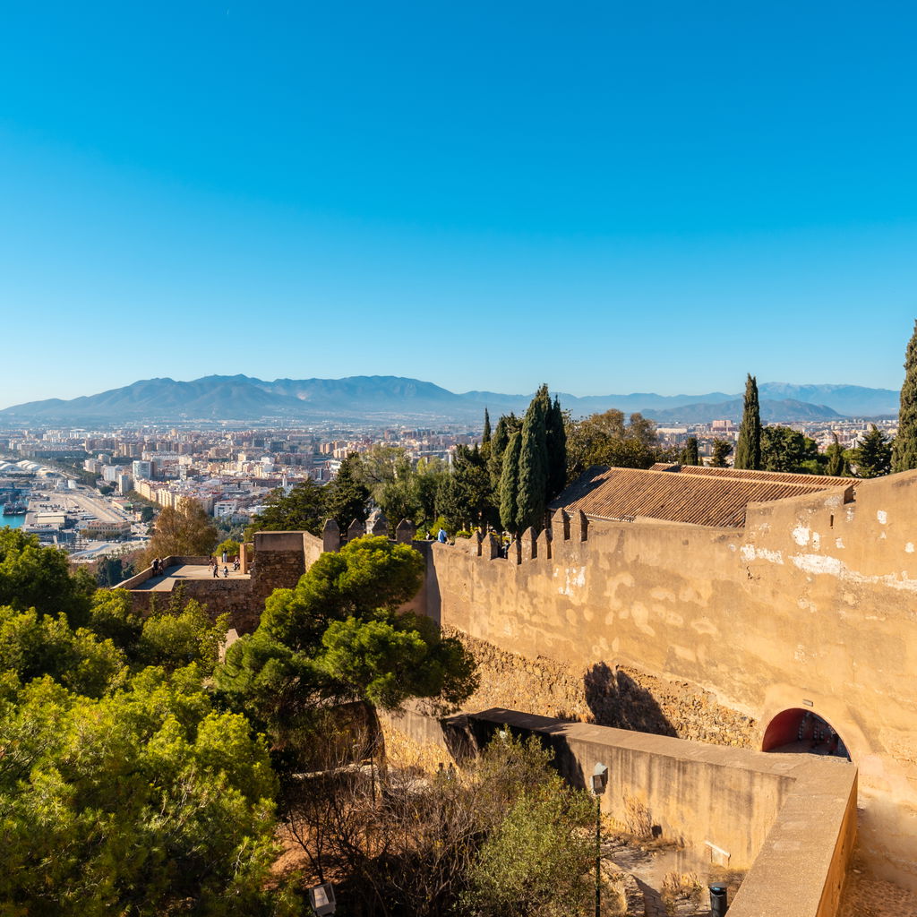 Views city from castillo de gibralfaro malaga